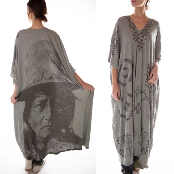 Magnolia Pearl Dresses & Skirts - New Magnolia Pearl Veda Monarch Kaftan Sitting Bull River Caftan Dress 562 blue